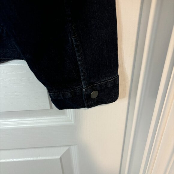 Style & Co Women's Dark Denim Full Zip Snap Collar Jean Jacket, Size Large - Picture 9 of 10
